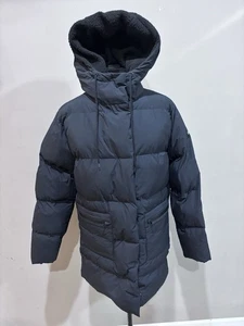 Alo Yoga Stunner Puffer Parka Damen Small Schwarz Lang Kapuze Daunenmantel - Bild 1 von 12