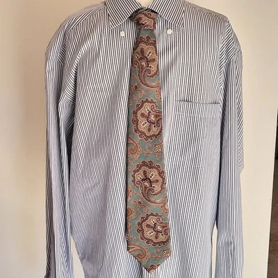 Christian Dior Monsieur 100% Silk Paisley Print Tie Made in USA Italian Woven - Image 1 of 4