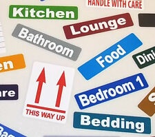 Moving House Colour Coded Stickers For Cardboard Boxes & Furniture - Removable