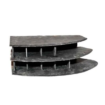Ceramic Nature Slate Hotel Angle Left Double Fish Tank Hide Away Aquarium Decor - Image 1 of 2