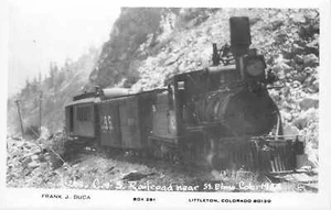 Postcard RPPC Frank J. Duca C&S Railroad Train Near St. Elmo Colorado 1922 - Picture 1 of 2