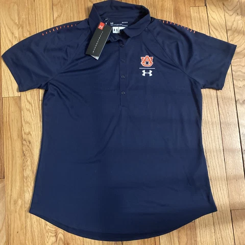 New Womens Under Armpit Auburn University Blue Short Sleeve Polo - Large Cover