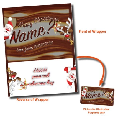 ENVOLTURA DE BARRA DE CHOCOLATE PERSONALIZADA DE NAVIDAD se adapta al Galaxy 110g VARIAS IDEAS DE REGALO Foto 1 de 4