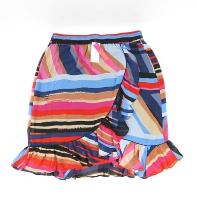 Catherine Malandrino Skirt Size M Ruffle Hem Mulitcolor Stripes Pull On  - Image 1 of 4