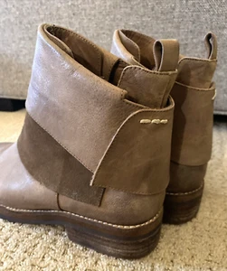 Antelope Ankle Boots 38 US 7 7.5 Brown Nubuck Leather Moto Zip - Picture 1 of 9