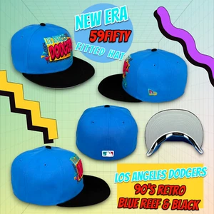 New Era Los Angeles Dodgers 90's Retro Pack 59FIFTY Fitted Hat Cap Size 7 1/4 - Picture 1 of 8