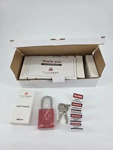 Tradesafe Lockout Tagout Locks Set 10 Red LOTO Locks Pack 2 Keys/Lock Safety - Picture 1 of 7