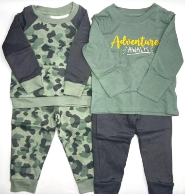 Koala Kids Toddler Boy's 4 Piece Set Creww Neck Tops Fleece Pants Size 2T - Image 1 of 4