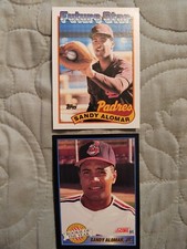 Sandy Alomar jr 2 Card Lot, Rookie card 1989 Topps, 1991 Score