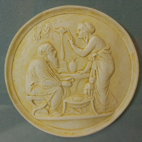 Vtg Framed Plaster Medallion Cameo Neo Classical Greek Roman Wall Hanging Art Cover