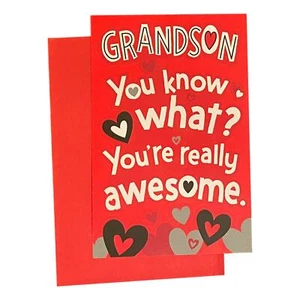 Valentine's Day Greeting Card for Young Grandson - GRANDSON You know what? Your' - Picture 1 of 2