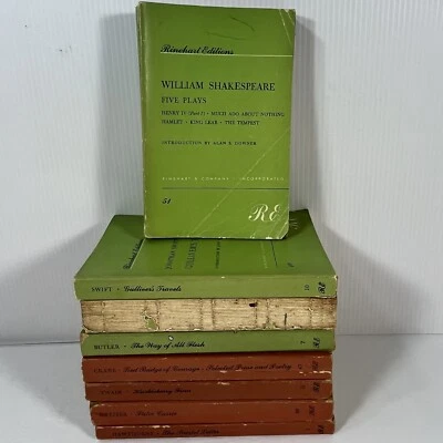 Rinehart Editions Shakespeare Milton Plus Classics Vintage Book Lot 8 Literature - Image 1 of 4