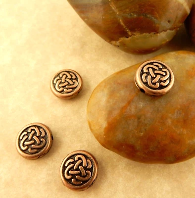 10 cuentas circulares tríada nudo celta TierraCast de cobre envejecido retirado Foto 1 de 2