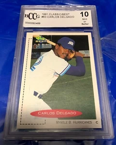 BCCG 10 1991 CLASSIC Toronto BLUE JAYS Carlos DELGADO Minor League HURRICANES - Picture 1 of 2