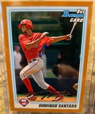 2010 Bowman Chrome Domingo Santana Refractor Orange Blue # 704/777 LOT(5)