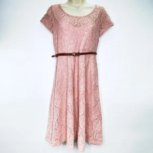 Vestido de Encaje PinkBlush para Mujer A Line Rosa Floral Cinturón Elastizado Escote M Nuevo - Imagen 1 de 9