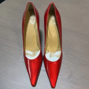 Stuart Weitzman "Lady" Red Quasar Stillettos. New Size 7 . Spectacularly HOT! - Picture 1 of 5