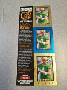 1996 Fleer Ultra Football Sensations Promo Sheet Brett Favre - Picture 1 of 2