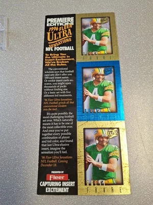 1996 Fleer Ultra Football Sensations Promo Sheet Brett Favre - Image 1 of 2