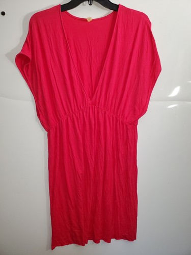 UNDERCOVER Abito Copricostume da bagno Victoria Secret donna taglia L rosa scollo a tuffo manica corta