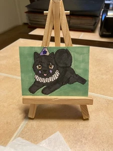 ACEO Original painting 2.5 x 3.5 Mini Art Card Clown Dog 10 - Picture 1 of 1