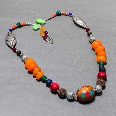 Collana gioiello regalo fatto a mano multi pietra preziosa turchese corallo... - Immagine 1 di 4