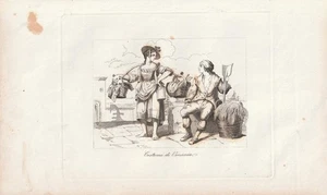c1830 Costumi di Venezia Venedig Tracht Mode Italien Italia Original-Kupferstich - Picture 1 of 1