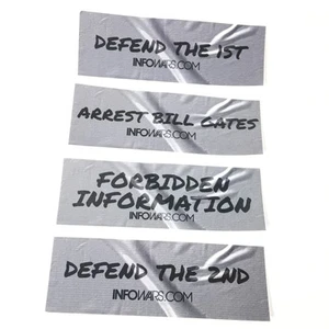 Lot of 4 New Infowars bumper stickers Alex Jones, Defend The 1st, duct tape 6x2 - Picture 1 of 7