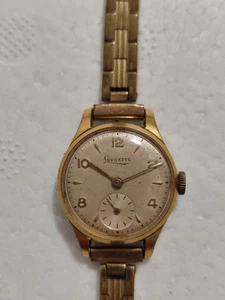 Levrette Lady Uhr 22mm. Swiss Made Edelstahlgehäuse vergoldet einwandfrei funz - Bild 1 von 10