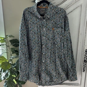 Cinch Western Long Sleeve Button Front Shirt Size XL Paisley Rodeo Cotton Pocket - Picture 1 of 7