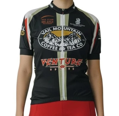 Camiseta deportiva de ciclismo Capo para mujer XL manga corta 1/2 cremallera Vail Mountain café y té Foto 1 de 4