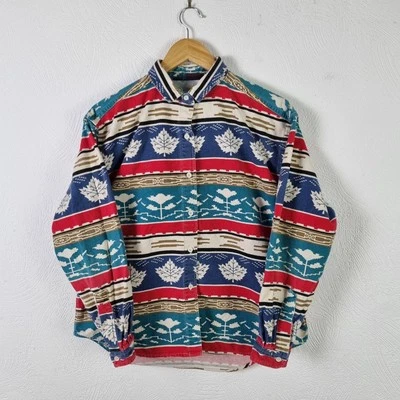 Camisa azteca Woolrich vintage para mujer mediana franela navajo del suroeste hecha en EE. UU. Foto 1 de 4