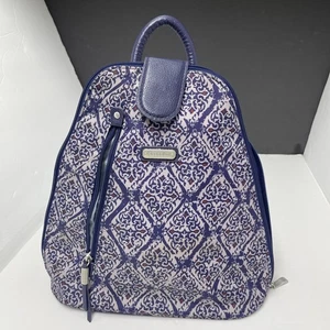 Baggallini womens Metro Backpack Blue white Sling  Zip Magnetic Travel Outdoor - Picture 1 of 20