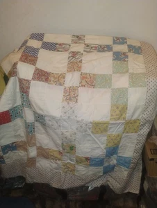 Hand Made Patchwork Quilt 42 X 76"  Quilt - Picture 1 of 9