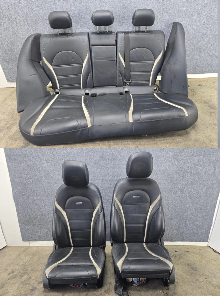 Leather Sedan Seat Seats Set Front Rear Mercedes W205 C63 Amg oem - Image 1 of 4