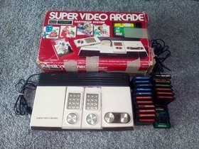 Sears Intellivision Super Video Arcade Console in Box + 18 Games Works See Pics 