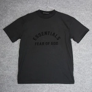 Essentials Fear of God T-Shirt Mens Size M Black Logo Short Sleeve Tee Top - Picture 1 of 8