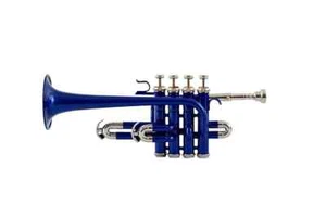 PIccolo Trumpet Retro Musical Instrument Blue color Bb/A pitch with hard case - Picture 1 of 5