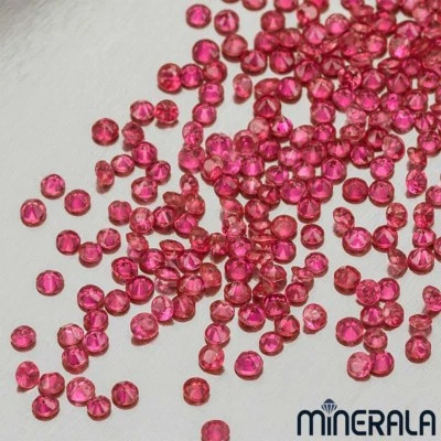 [WHOLESALE] NATURAL BURMA RED RUBY GEMSTONE ROUND FACETED 0.9mm-2mm WP001A6 - Image 1 of 2