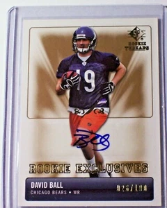 2007 SP Rookie Threads Exclusives Autograph David Ball /100 Bears New Hampshire - Picture 1 of 1