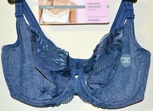 M&S BESTICKTER BALKON BH SUPERWEICHE TRÄGER GR 36B SCHIEFER MIX - NEU MIT ETIKETT - Bild 1 von 3