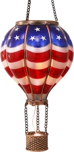 BRAND NEW Hot Air Balloon Solar Lantern for Independence Day Garden Decor - Picture 1 of 11