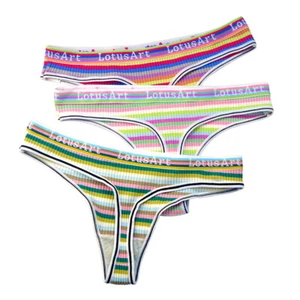 5 PIEZAS Mujeres Sexy Arco Iris Colorido Rayas Algodón Bragas Calzoncillos Tanga Ropa Interior - Imagen 1 de 28