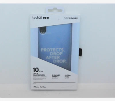 Tech 21 Pure Shimmer Hard Slim Snap Cover Case for iPhone Xs Max Frost Clear NEW - Image 1 of 4