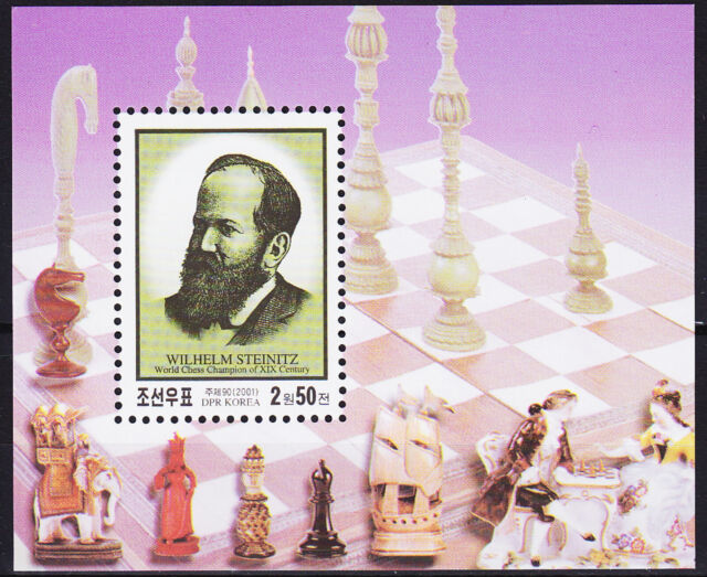 Korea, DPRK - 2001 Chess Master Steinitz - Stamp Souvenir Sheet #4112