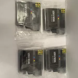 Cartucho de tinta Brother LC61/65XL impresora de tinta negra sellado X4 ENVÍO GRATUITO nuevo/sellado - Imagen 1 de 12