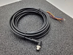FINECABLES E343967 12Pin M12 Barrel Right Angle Male 12 Conductor New Pigtail 6M - Picture 1 of 10