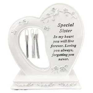 Speciale Sorella Tomba Memoriale Carillon a Vento Cuore Tomba Targa Ornamento - Foto 1 di 2