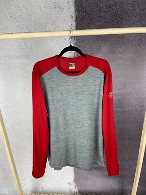 Icebreaker Merino Bodyfit 200 Gris Rojo Camiseta Manga Larga Foto 1 de 4