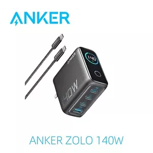 Anker ZOLO 140W GaN 4 Port Charger for iPhone MacBook Pro US Plug EU Adapter - Picture 1 of 14